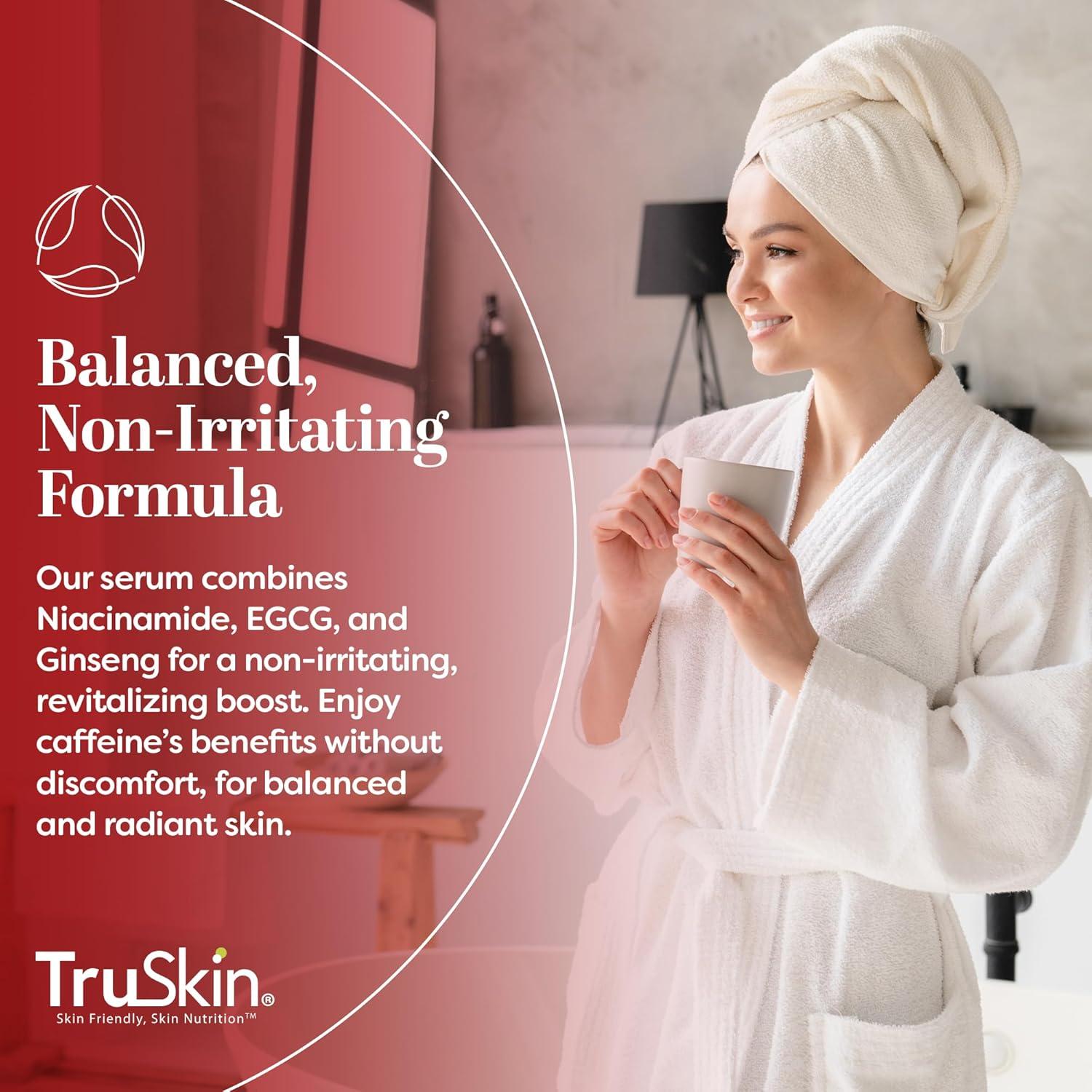 image:imageTruSkin Caffeine Face amp Eye Serum Energizing 5 Caffeine Serum with EGCG Niacinamide Matcha and Ginseng Improve Look of Under Eye Dark Circles and Puffiness 1 fl oz