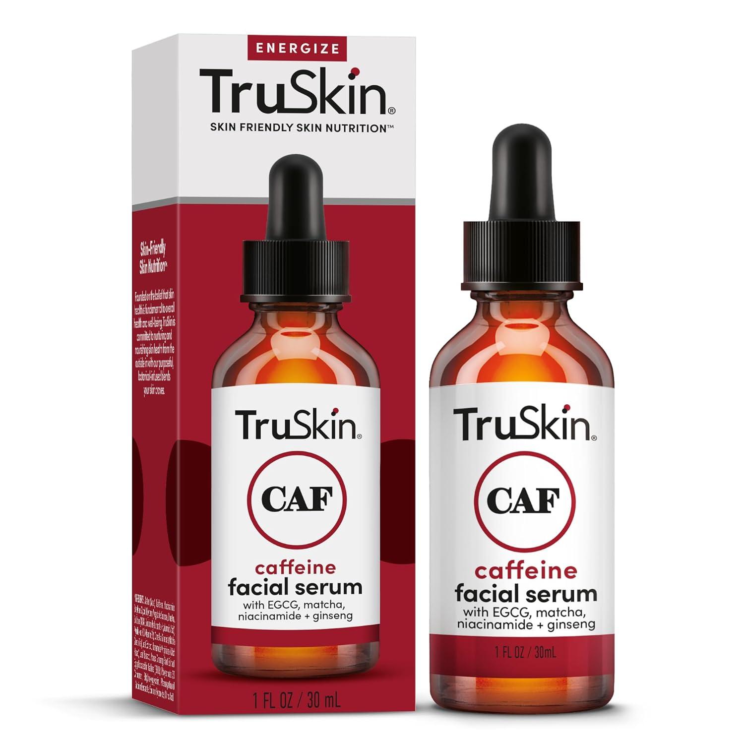 image:imageTruSkin Caffeine Face amp Eye Serum Energizing 5 Caffeine Serum with EGCG Niacinamide Matcha and Ginseng Improve Look of Under Eye Dark Circles and Puffiness 1 fl oz