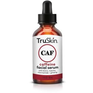 TruSkin Caffeine Face & Eye Serum – Energizing 5% Caffeine Serum with EGCG Niacinamide Matcha and Ginseng – Improve Look of Under Eye Dark Circles and Puffiness, 1 fl oz