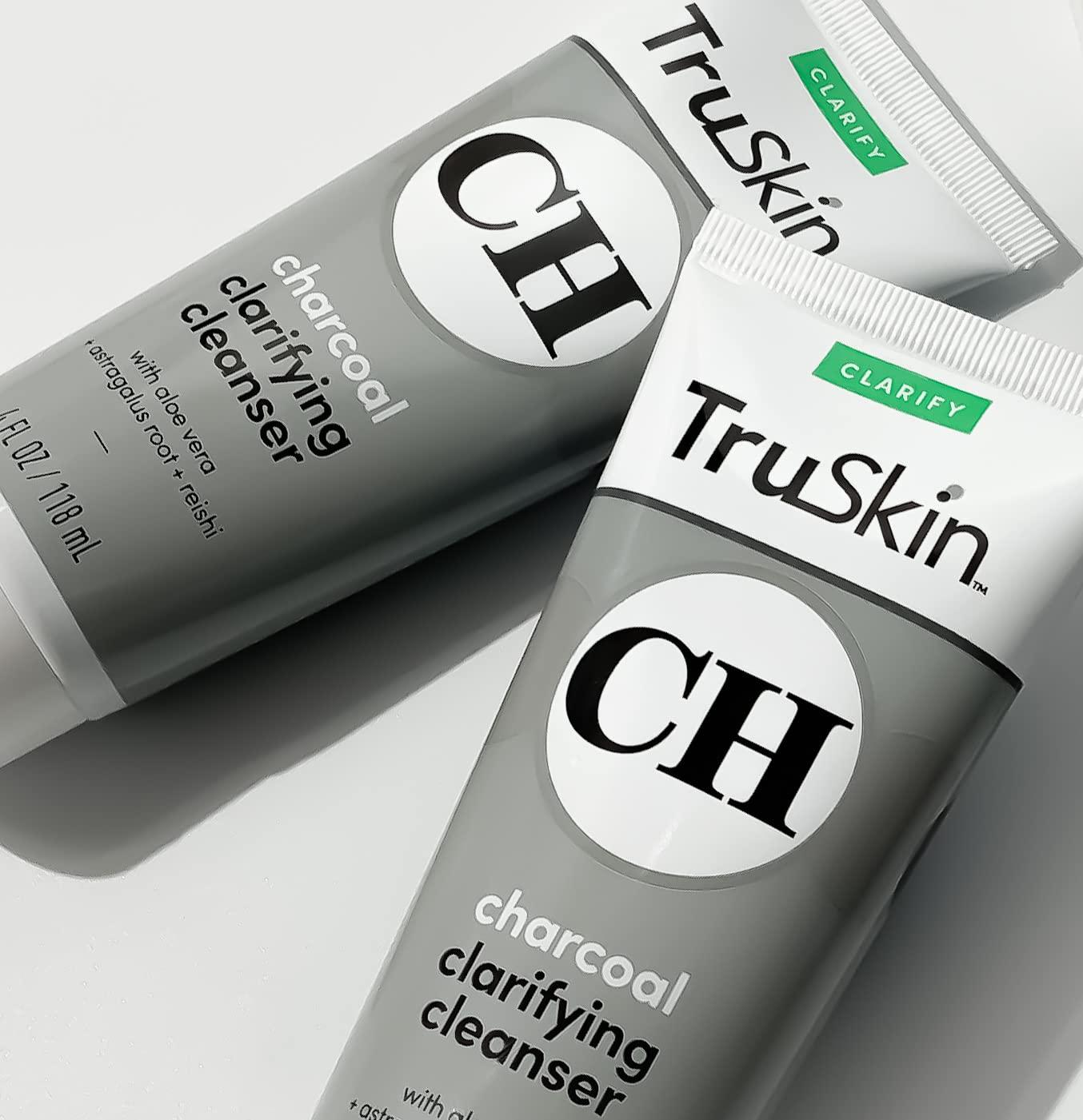 image:imageTruSkin Charcoal Cleanser Facial Cleanser with Activated Charcoal Reishi Mushroom and Ylang Ylang Blossom Skin Care Made to Balance Detoxify and Cleanse Deeply for Overall Skin Health 4 fl oz