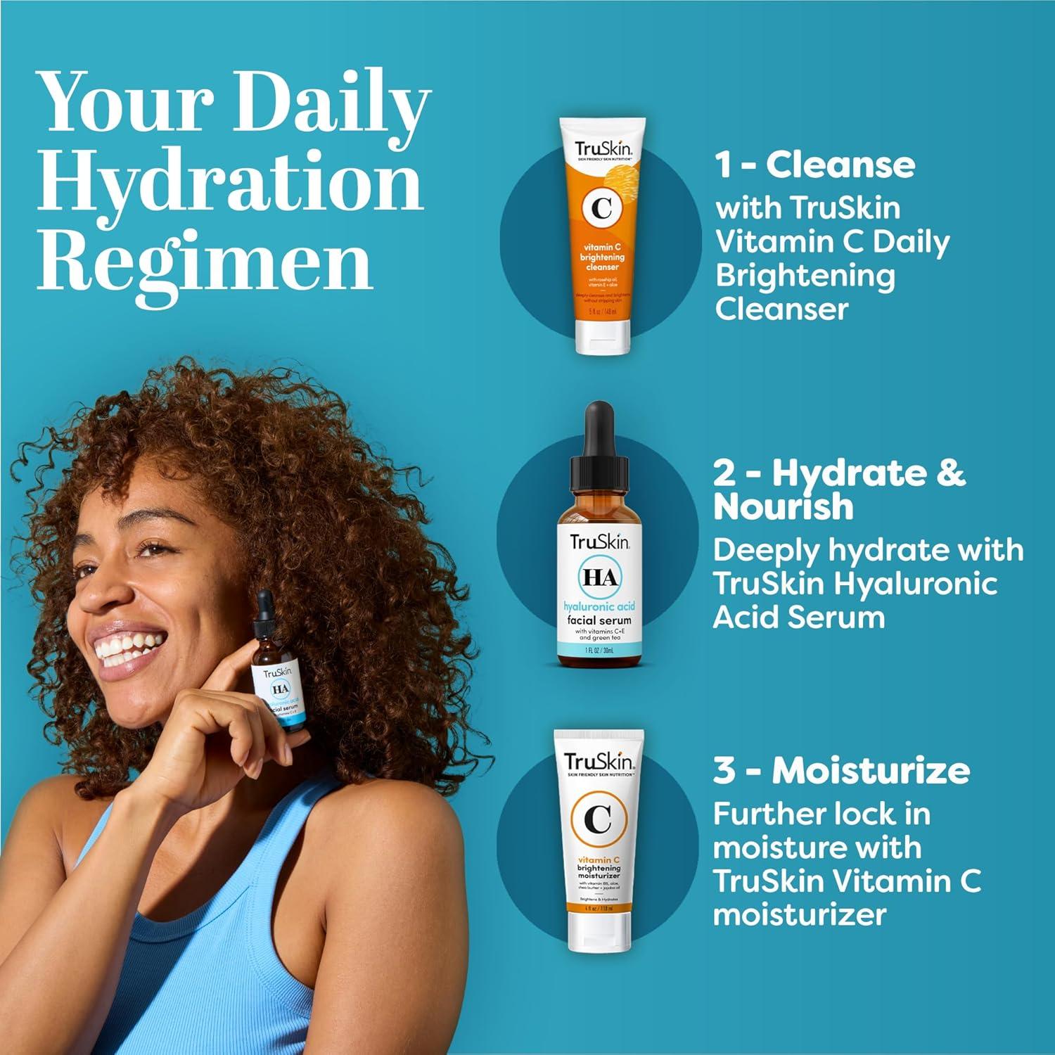 image:imageTruSkin Hyaluronic Acid Serum for Face 7 UltraHydrating Ingredients Moisturizing amp Plumping Facial Serum for Smooth HealthyLooking Skin 2 Fl Oz1 Fl Oz Pack of 1