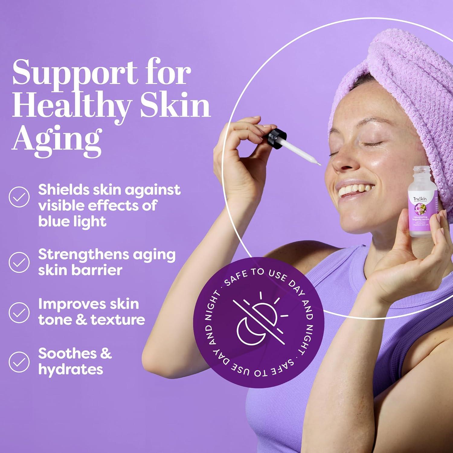 image:imageTruSkin Longevity Bakuchiol Serum Rejuvenating Face Serum with Lingonberry Stem Cells amp Snow Algae Healthy Aging Gentle Retinol Alternative Improves Appearance of Wrinkles 1 fl oz