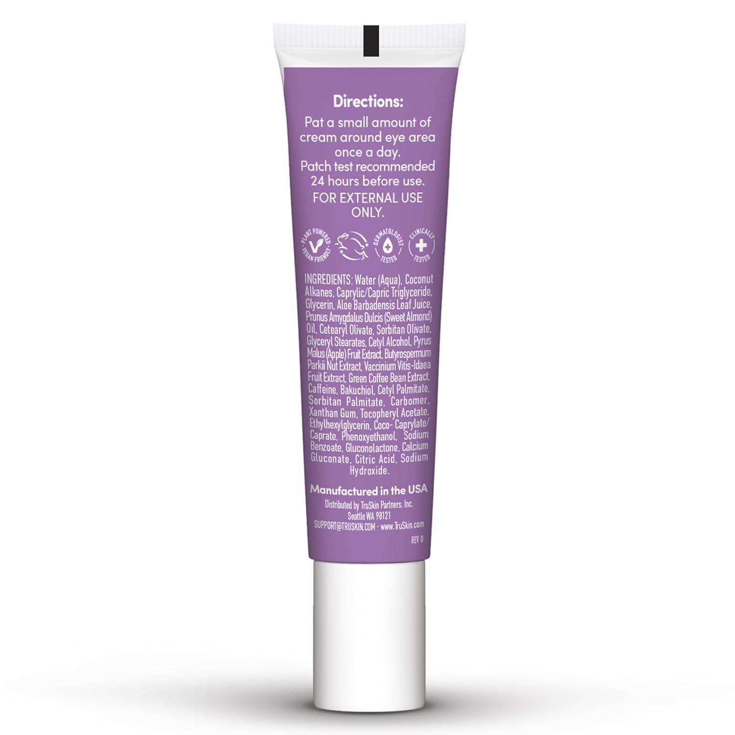 image:imageTruSkin Longevity Eye Cream Caffeine Eye Cream with Bakuchiol Lingonberry Stem Cells amp Green Coffee Bean Healthy Aging Gentle Retinol Alternative Puffiness Dark Circles 05 fl oz