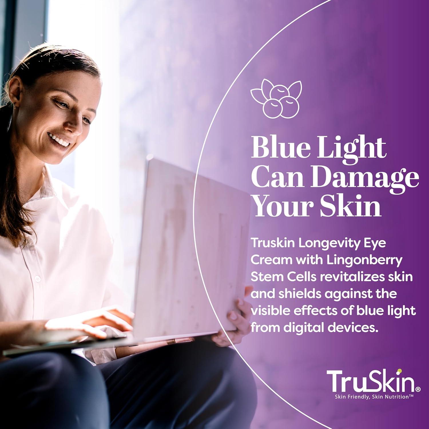 image:imageTruSkin Longevity Eye Cream Caffeine Eye Cream with Bakuchiol Lingonberry Stem Cells amp Green Coffee Bean Healthy Aging Gentle Retinol Alternative Puffiness Dark Circles 05 fl oz