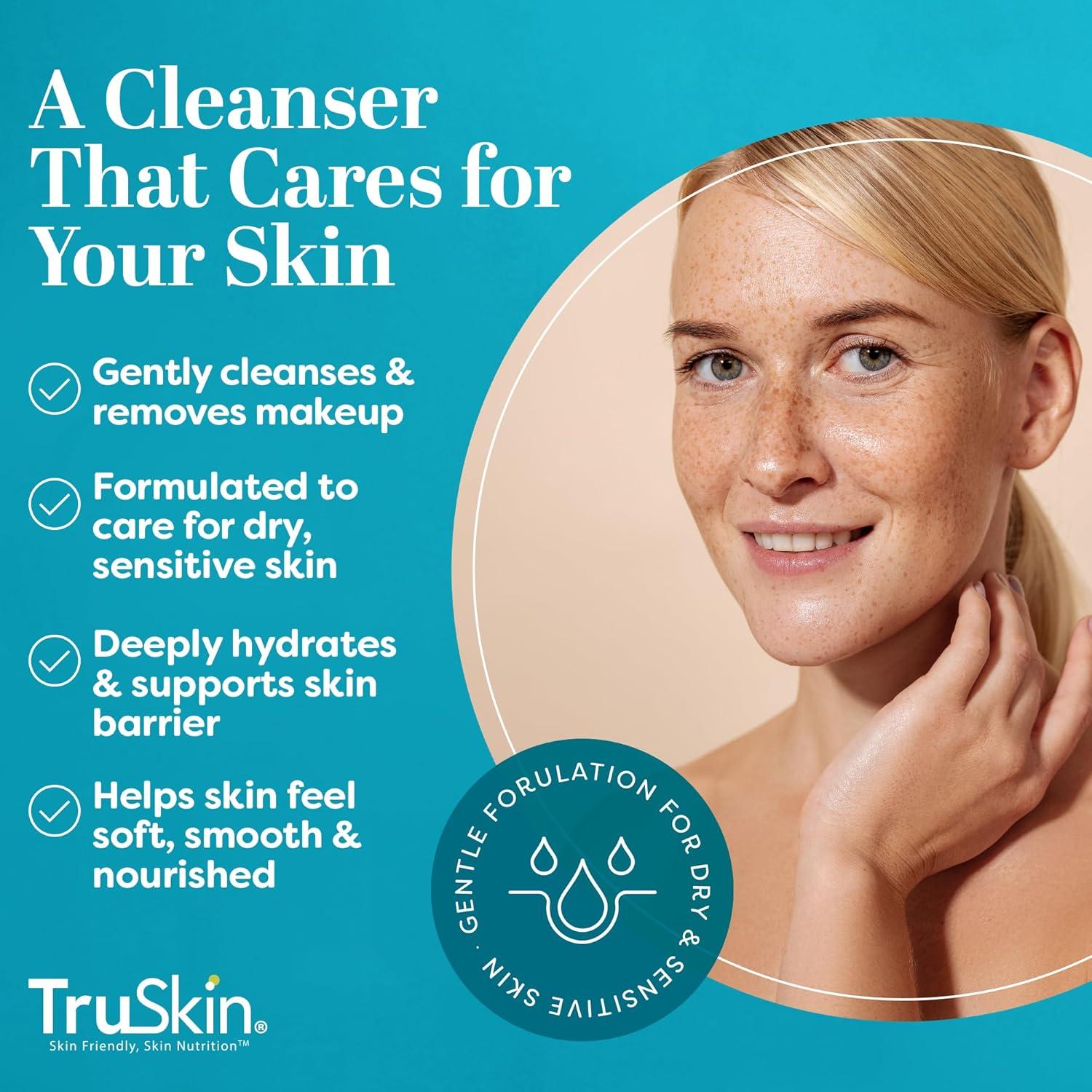 image:imageTruSkin Soothing Cleansing Milk Gentle Facial Cleanser with Rice amp Oat Milk Hyaluronic Acid Removes MakeUp Without Stripping Sensitive SkinCleansing Milk