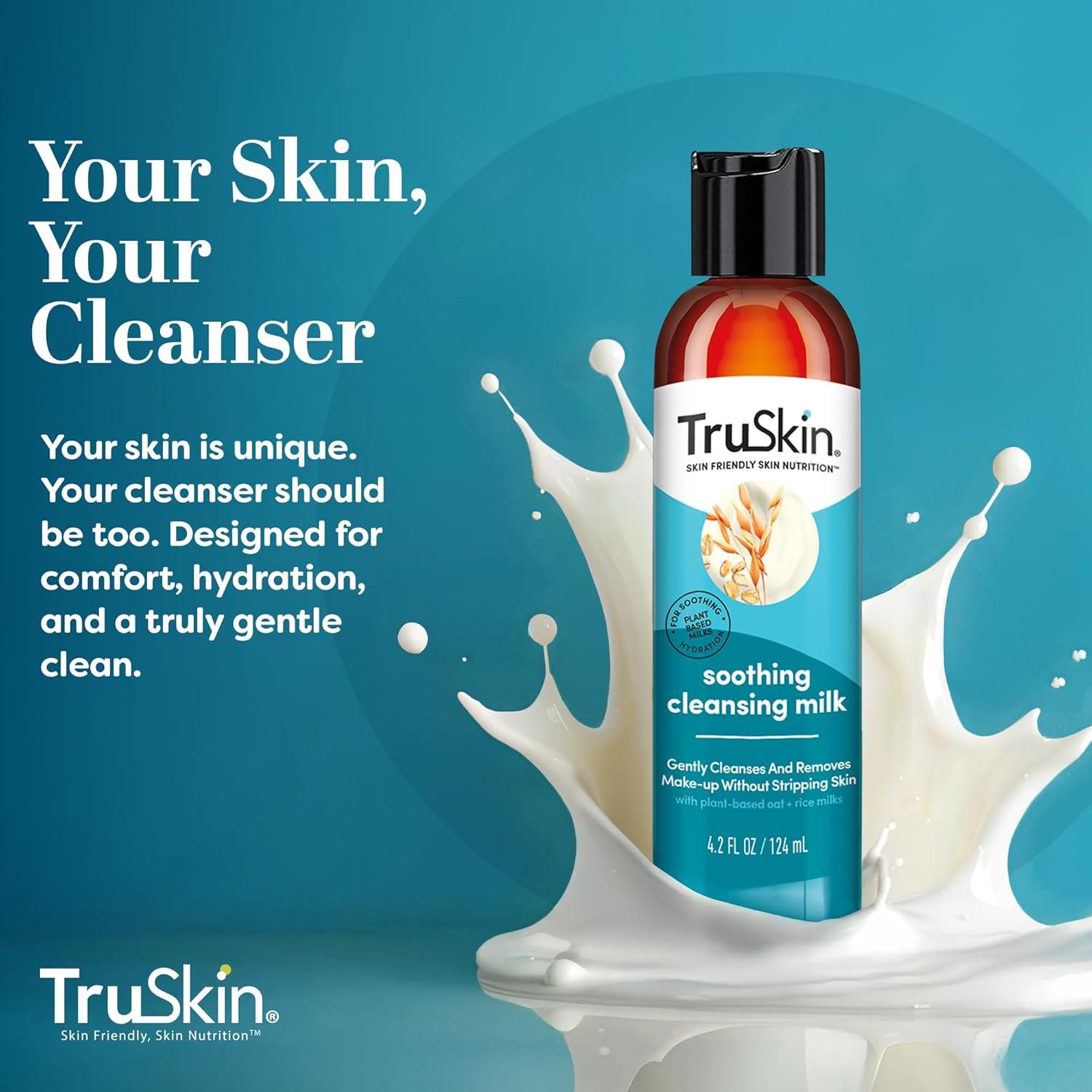 image:imageTruSkin Soothing Cleansing Milk Gentle Facial Cleanser with Rice amp Oat Milk Hyaluronic Acid Removes MakeUp Without Stripping Sensitive SkinCleansing Milk