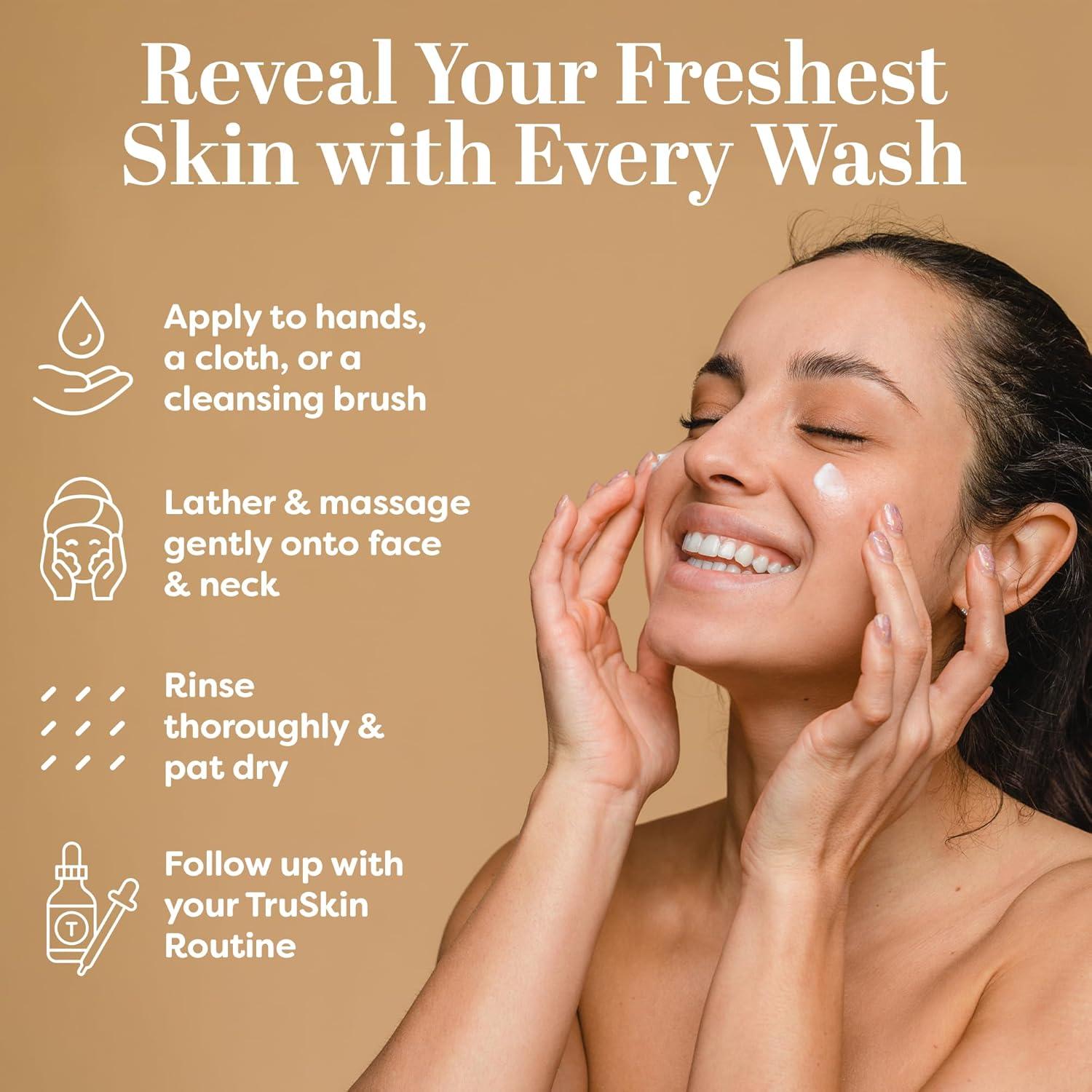 image:imageTruSkin Soothing Cleansing Milk Gentle Facial Cleanser with Rice amp Oat Milk Hyaluronic Acid Removes MakeUp Without Stripping Sensitive SkinCleansing Milk