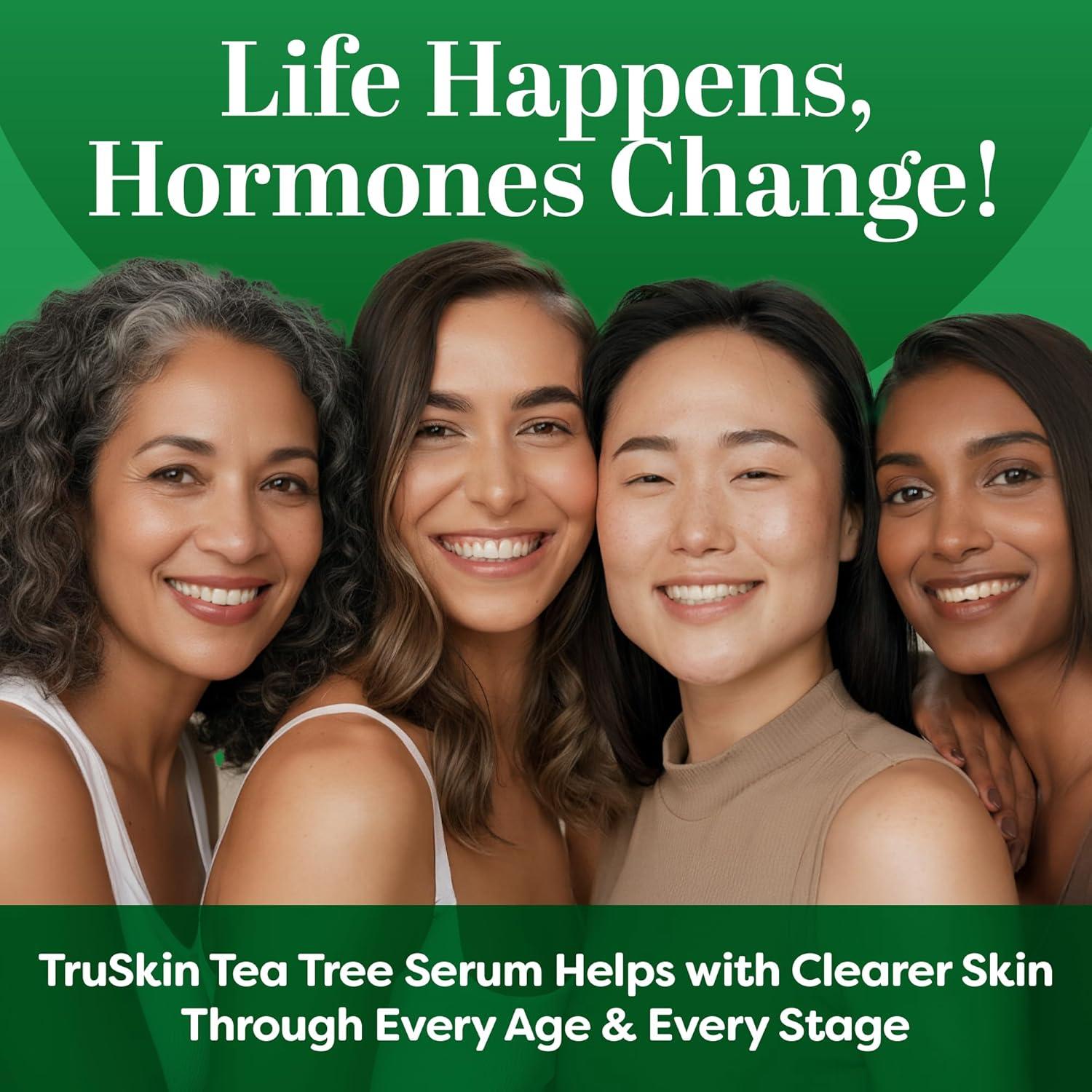 image:imageTruSkin Tea Tree Oil Acne Treatment Serum for Face Salicylic Acid Niacinamide Vitamin C amp Retinol Clarifying Super Facial Serum for AcneProne Skin amp Pores 2 Oz2 Ounce Pack of 1