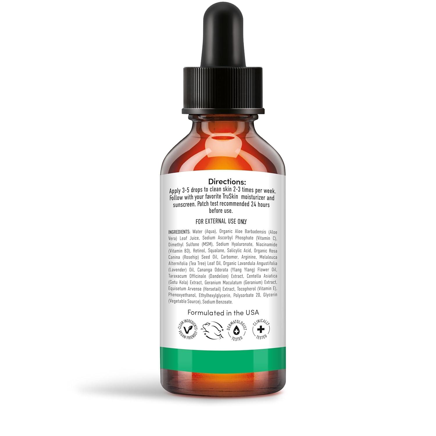 image:imageTruSkin Tea Tree Oil Acne Treatment Serum for Face Salicylic Acid Niacinamide Vitamin C amp Retinol Clarifying Super Facial Serum for AcneProne Skin amp Pores 2 Oz2 Ounce Pack of 1