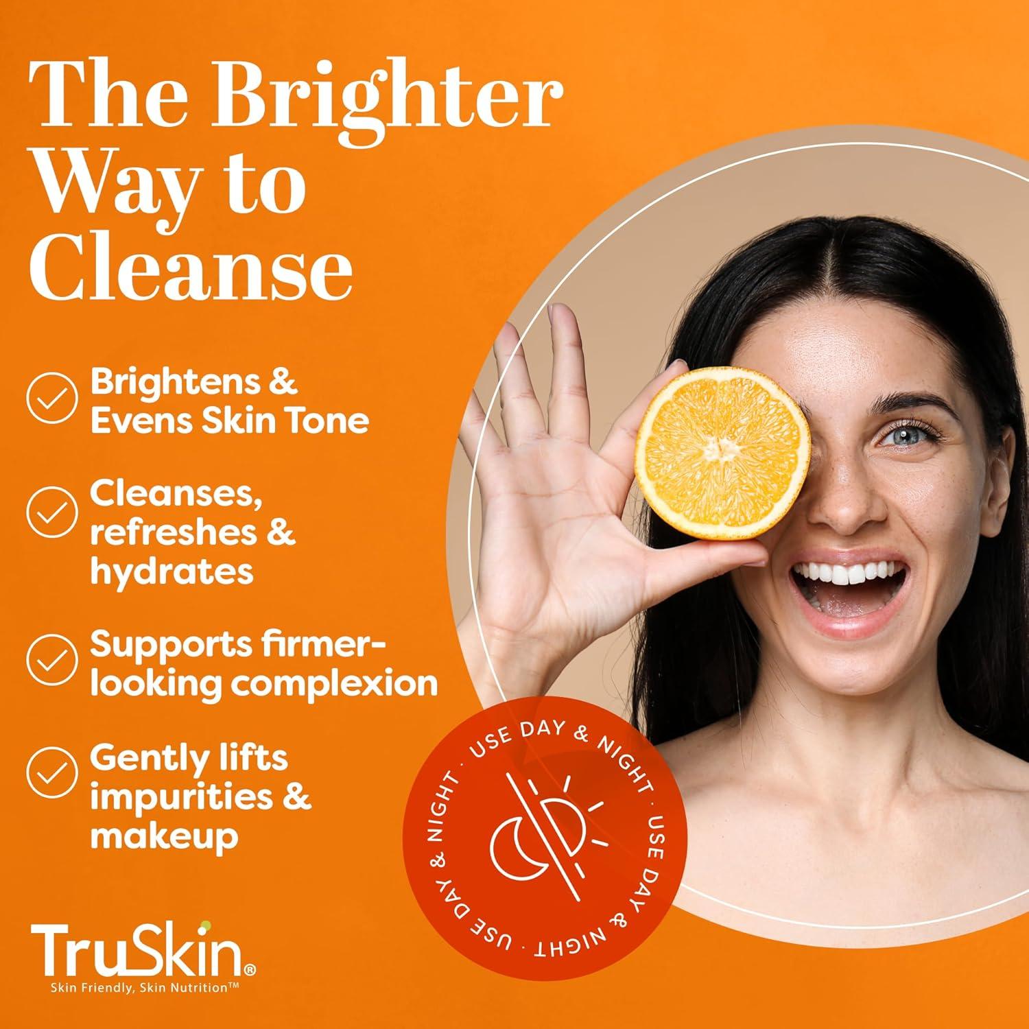 image:imageTruSkin Vitamin C Cleanser for Face Brightening Face Wash with Vitamins C amp E Rosehip Oil Aloe Vera and MSM Deep Clean and Refresh for Radiant HealthyLooking Skin 4 fl oz5 Fl Oz Pack of 1