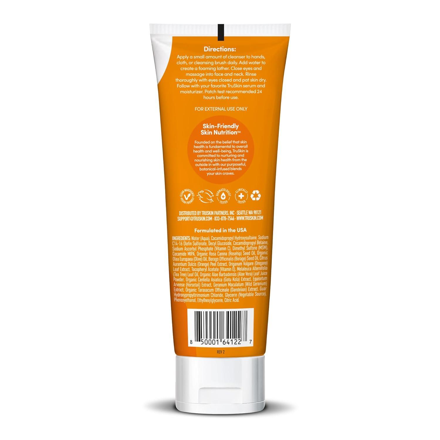 image:imageTruSkin Vitamin C Cleanser for Face Brightening Face Wash with Vitamins C amp E Rosehip Oil Aloe Vera and MSM Deep Clean and Refresh for Radiant HealthyLooking Skin 4 fl oz5 Fl Oz Pack of 1