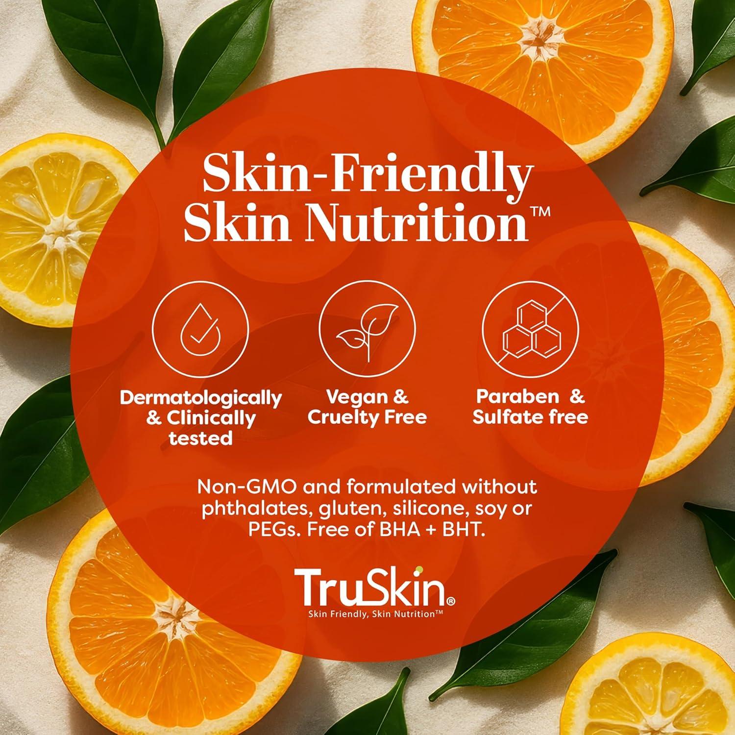 image:imageTruSkin Vitamin C Gentle Face Scrub Brightening Daily Face Exfoliator for All Skin Types Softens amp Smooths Skin with Vitamin C Yuzu Lemon and Exfoliating Bora Bora White Sand 4 Fl Oz