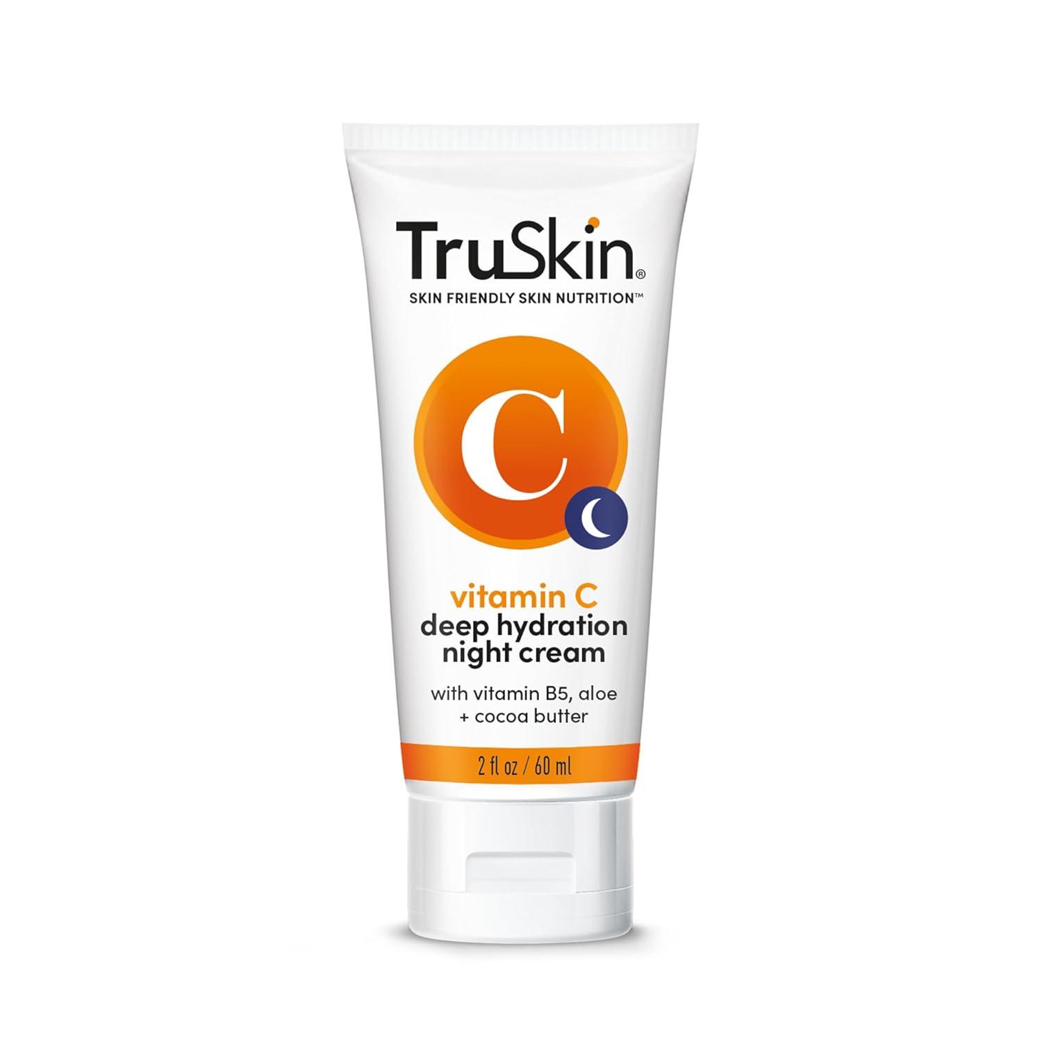 image:imageTruSkin Vitamin C Night Cream Skins Natural Collagen Supporting Blend with Cocoa Butter Vitamin B5 Botanical Essential Oils Brightening and Hydrating Face amp Neck FirmerFeeling Skin 2 fl oz