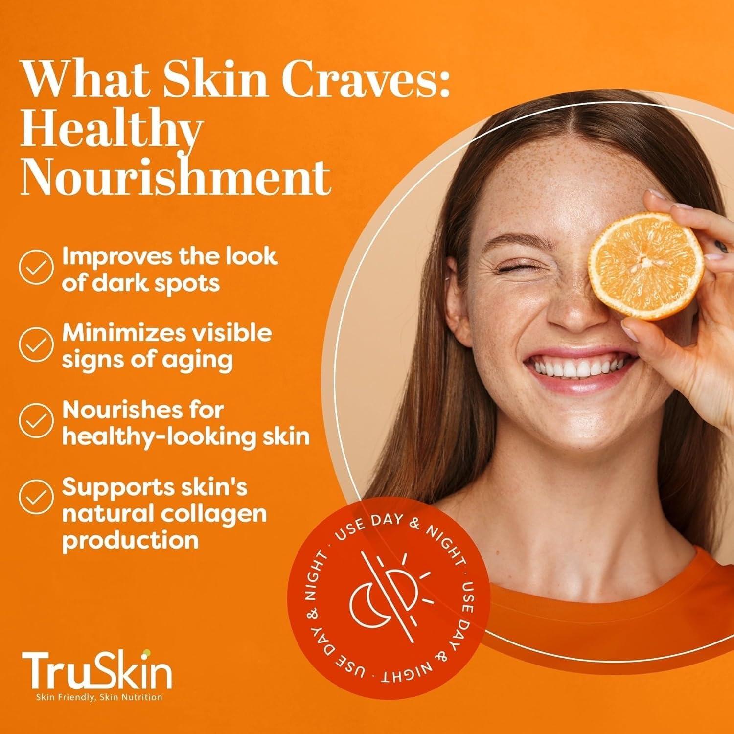 image:imageTruSkin Vitamin C Serum for Face Anti Aging Face Serum with Hyaluronic Acid amp Vitamin E Brightening Formula for Improving Appearance of Dark Spots Fine Lines amp Wrinkles All Skin Types 1 fl oz2 Fl Oz Pack of 1