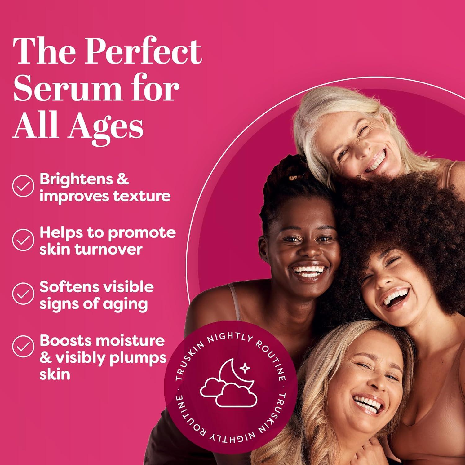 image:imageTruSkin Vitamin C Super Serum for Face AllinOne AntiAging Serum with Vitamin C Retinol Niacinamide Hyaluronic Acid amp Squalane Improve Appearance of Dark Spots Firmness amp Texture 2 Fl Oz1 Fl Oz Pack of 1