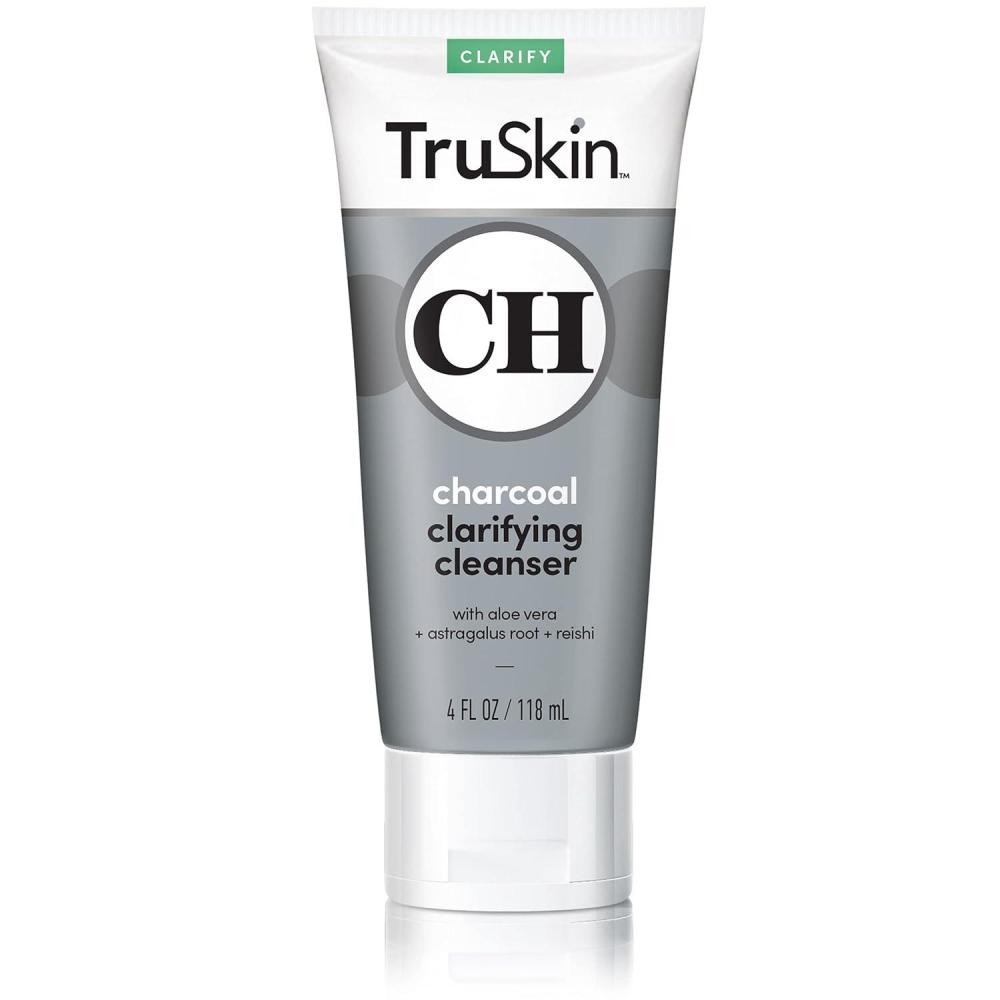 image:imageTruSkin Charcoal Cleanser Facial Cleanser with Activated Charcoal Reishi Mushroom and Ylang Ylang Blossom Skin Care Made to Balance Detoxify and Cleanse Deeply for Overall Skin Health 4 fl oz