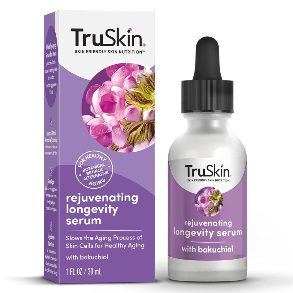image:imageTruSkin Longevity Bakuchiol Serum Rejuvenating Face Serum with Lingonberry Stem Cells amp Snow Algae Healthy Aging Gentle Retinol Alternative Improves Appearance of Wrinkles 1 fl oz