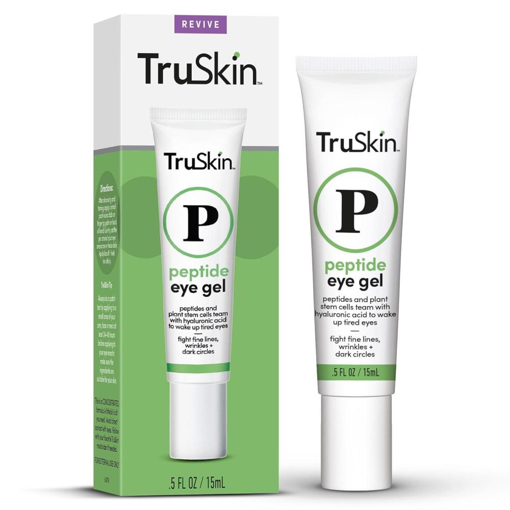 image:imageTruSkin Peptide Eye Gel Improve Look of Dark Circles amp Lines for BrighterLooking Eye Area Under Eye Care with Peptides Plant Stem Cells Hyaluronic Acid Wake Up Tired Eyes 05 fl oz05 Fl Oz Pack of 1