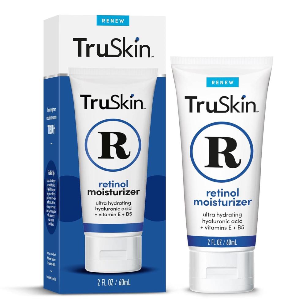 image:imageTruSkin Retinol Face Moisturizer Powerful AntiAging Moisturizer for Women with Hyaluronic Acid amp Vitamin E Retinol Cream for Face for YouthfulLooking Appearance 4 fl oz2 Fl Oz Pack of 1