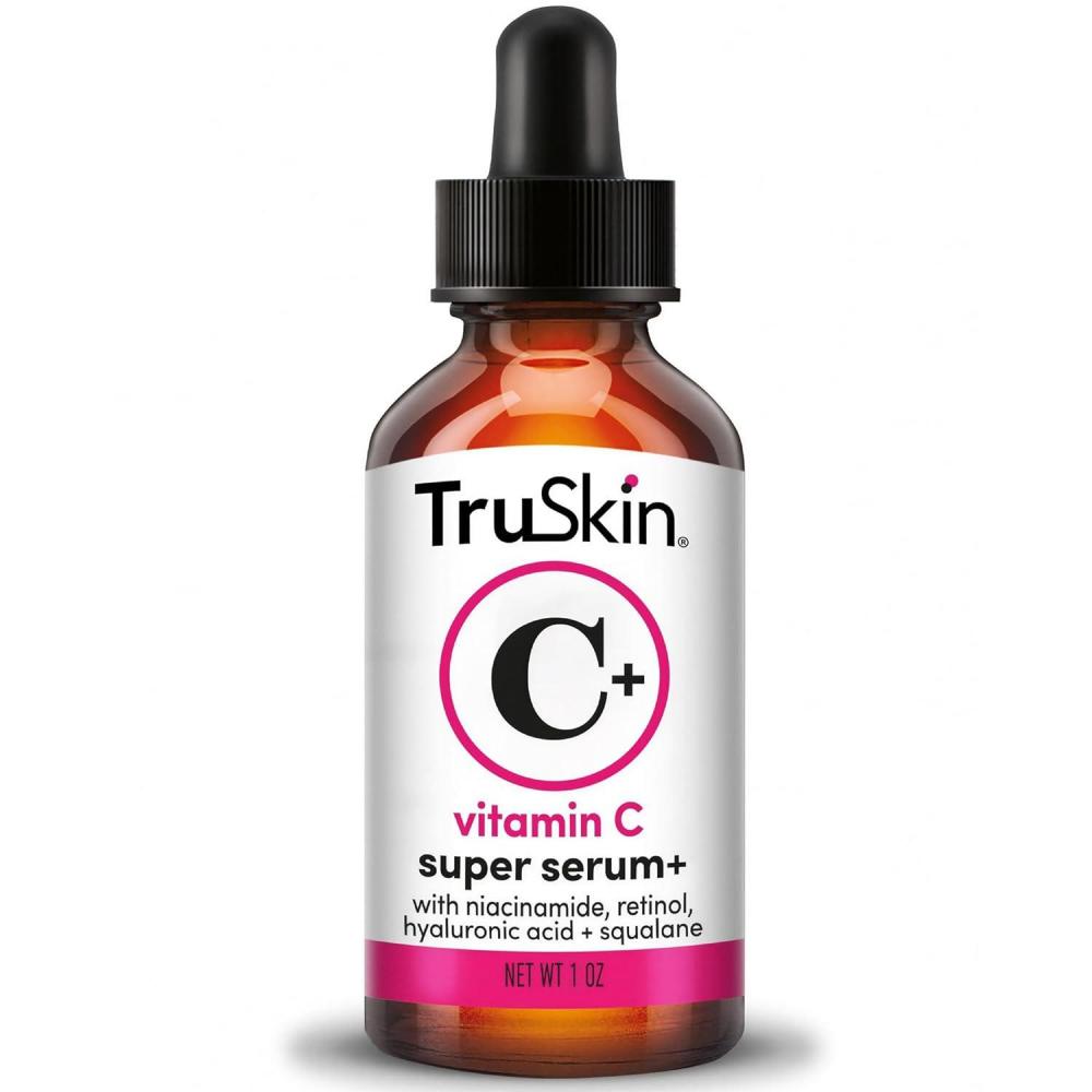 image:imageTruSkin Vitamin C Super Serum for Face AllinOne AntiAging Serum with Vitamin C Retinol Niacinamide Hyaluronic Acid amp Squalane Improve Appearance of Dark Spots Firmness amp Texture 2 Fl Oz1 Fl Oz Pack of 1