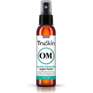 TruSkin Daily Facial Super Toner – for All Skin Types with Glycolic Acid, Vitamin C, Ocean Minerals and Organic Anti Aging Ingredients, 4 fl oz