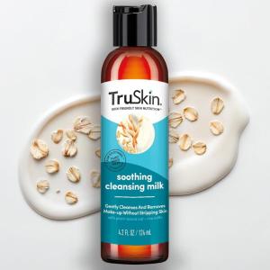 TruSkin Soothing Cleansing Milk – Gentle Facial Cleanser with Rice & Oat Milk, Hyaluronic Acid – Removes Make-Up Without Stripping Sensitive Skin(Cleansing Milk)