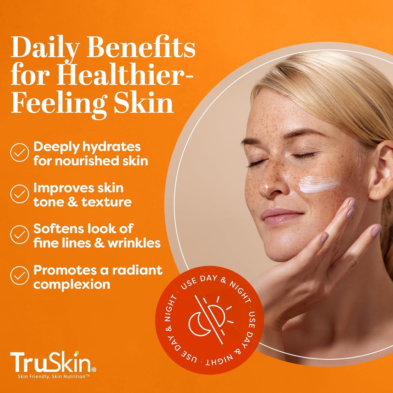 image:imageTruSkin Vitamin C Face Cream Brightening amp Hydrating Daily Moisturizer with Vitamin E B5 Jojoba Oil amp Green Tea Smooth RadiantLooking Skin 2 Fl Oz2 Fl Oz Pack of 1