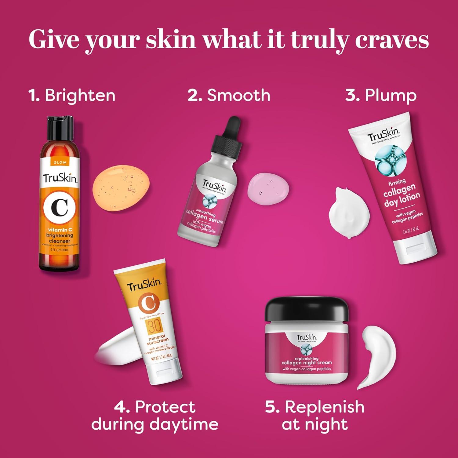 image:imageTruSkin Collagen Cream for Face Firming Day Lotion with Vegan Collagen Peptides TriCeramides Green Algae Anti Aging to Visibly Strengthen amp Plump Skin for a FirmerLooking Glow 2 fl oz