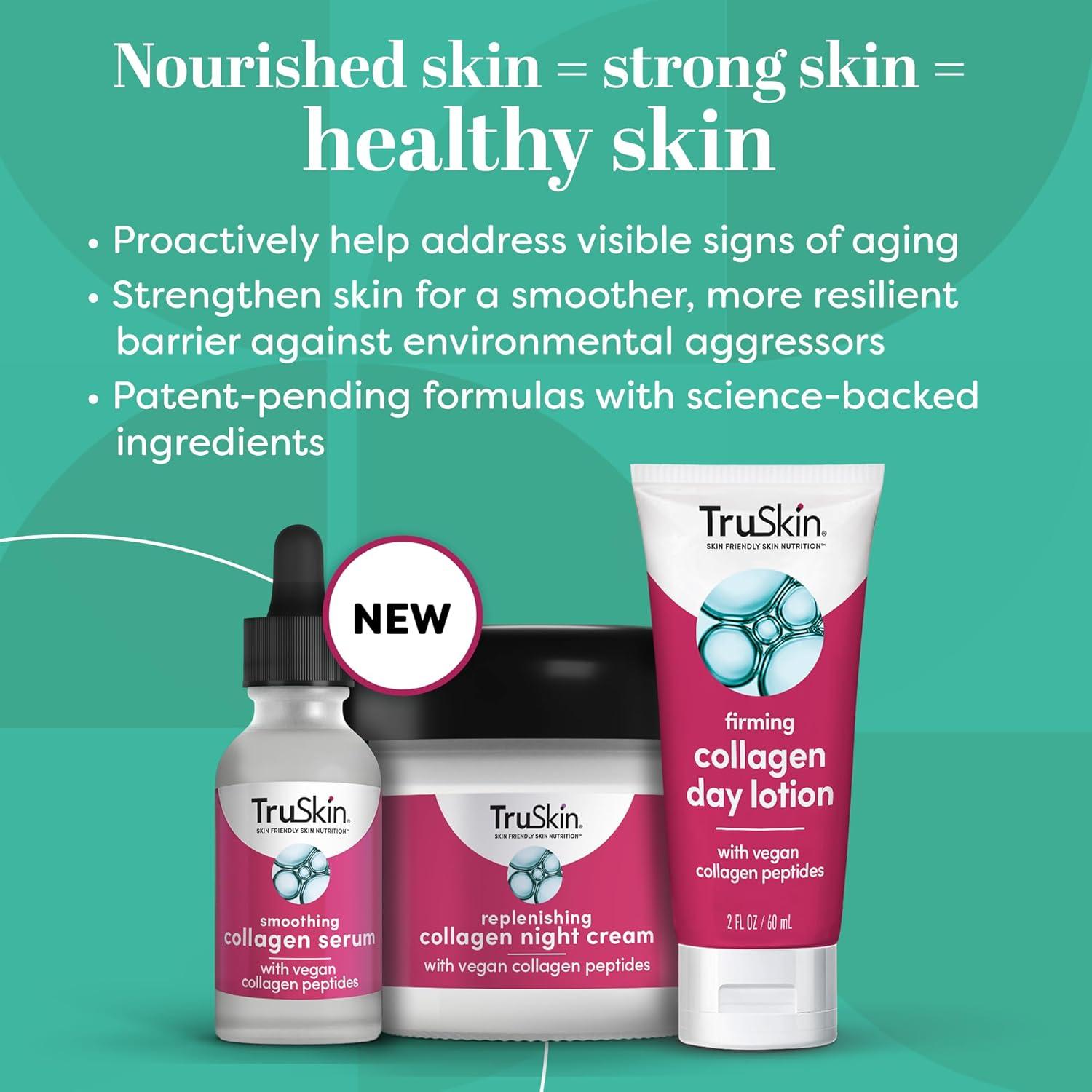 image:imageTruSkin Collagen Cream for Face Firming Day Lotion with Vegan Collagen Peptides TriCeramides Green Algae Anti Aging to Visibly Strengthen amp Plump Skin for a FirmerLooking Glow 2 fl oz